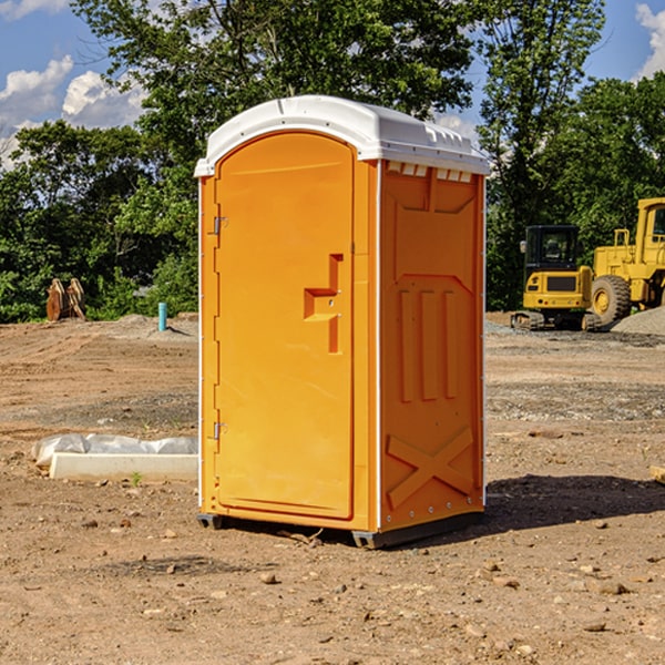 can i customize the exterior of the porta potties with my event logo or branding in Gilmore